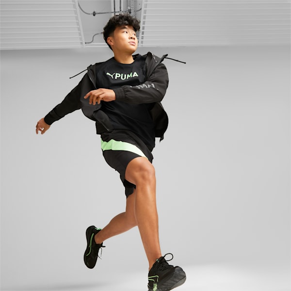 PUMA FIT 7" Stretch Woven Men's Training Shorts, PUMA Black-Fizzy Lime, extralarge-IND